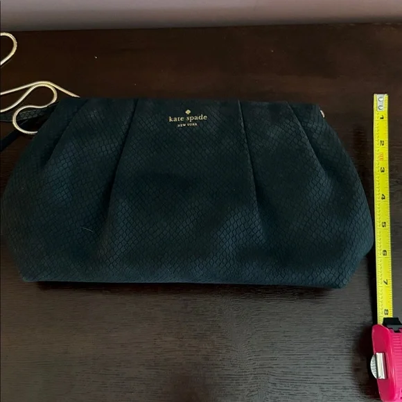 Kate Spade Black Clutch with gold strap - Picture 11 of 11